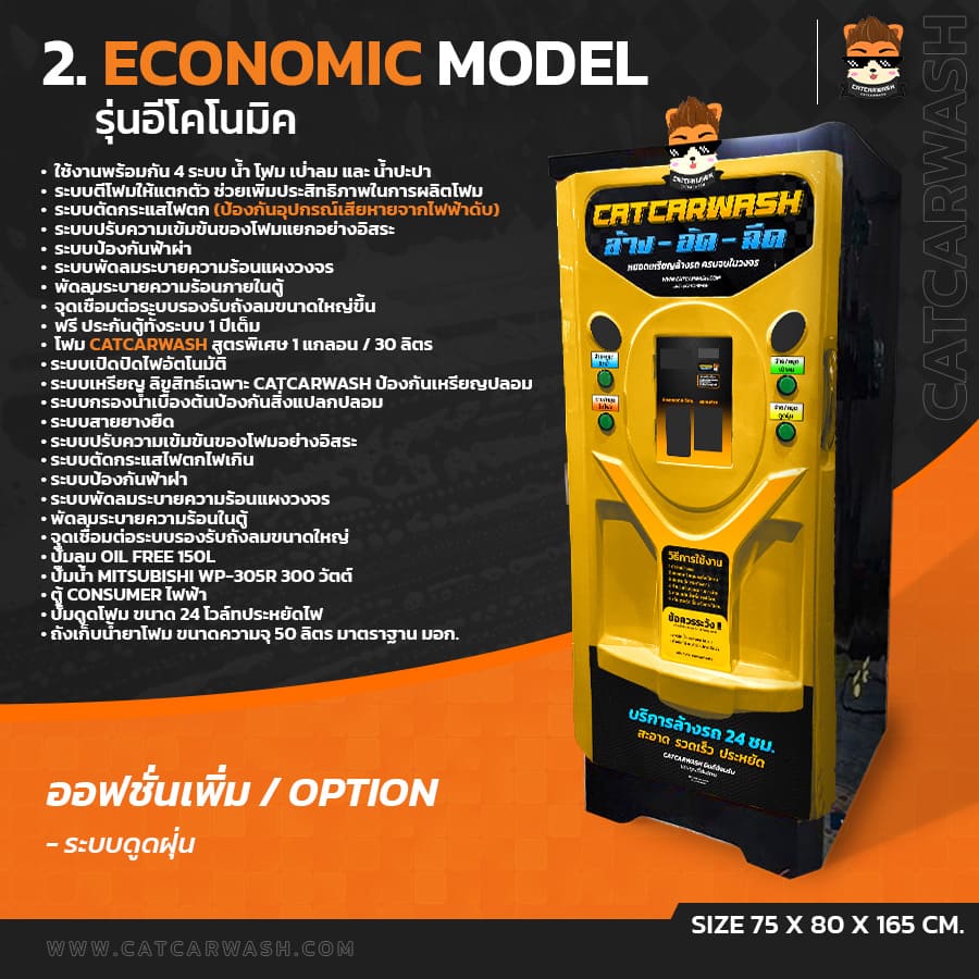 เครื่องล้างรถหยอดเหรียญ Economic Model