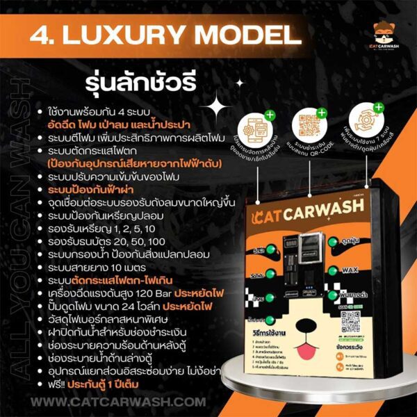 ที่ล้างรถ หยอดเหรียญรุ่น Luxury Model ตู้ติดผนัง